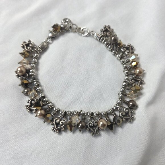 Brighton Silvertoned Heart Beaded Bracelet - Picture 1 of 6